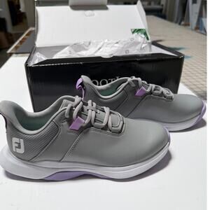 FootJoy Women's ProLite Spikeless Laced Golf Shoes - Grey/Lilac Size 7.5 NWT
